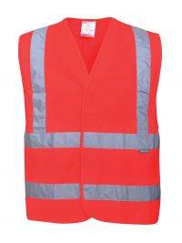 High visibility waistcoat with double reflective tape